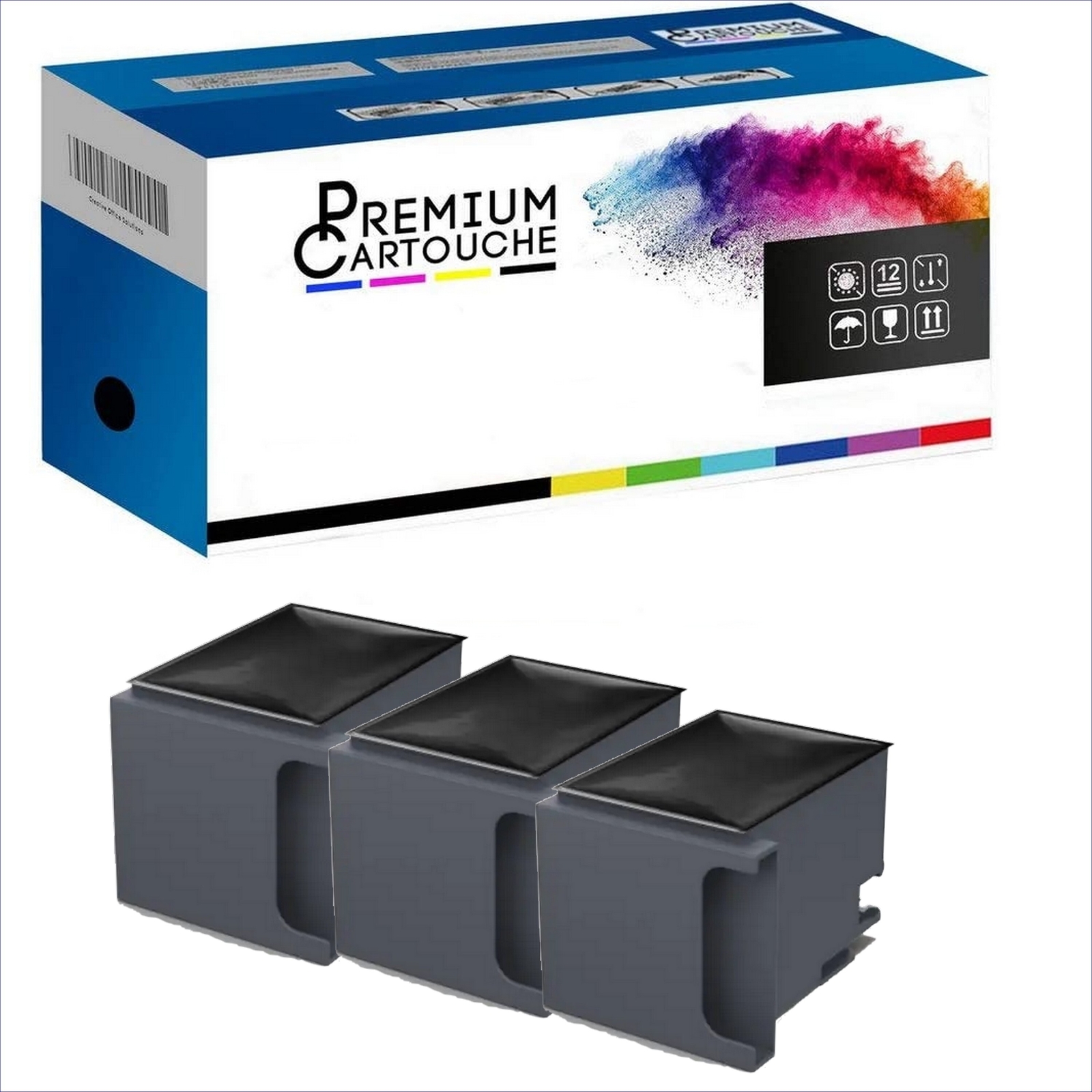 Cartouche T6714 Réservoir de Maintenance Epson Compatible - Lot de 3 Boîtiers de Récupération Encre