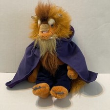 Vintage Disney Store Beauty And The Beast Small 8  Plush Beast w/Purple Cape