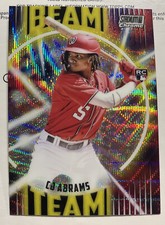 CJ Abrams 2022 Topps Stadium Club Chrome Beam Team Wave Refractor Rookie RC BT-9