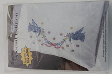 Bucilla Special Edition Doves Pillowcase Pair Stamped Embroidery 63311 20 x 30"