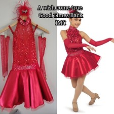 A Wish Come True 21725 Good Times Back Dance Costume Size Intermediate Child Red