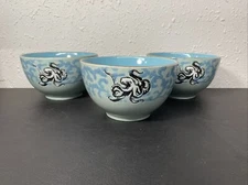 Lot Of 3 New Spectrum Octopus Cereal/Soup Bowls Blue Ceramic