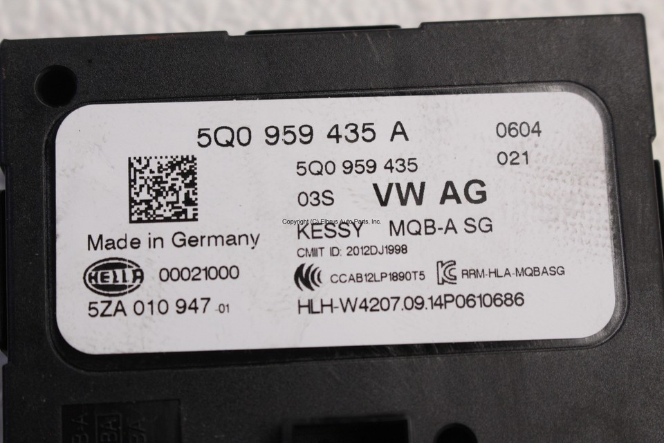 2015 AUDI A3 KEYLESS ENTRY SECURITY COMPUTER CONTROL MODULE UNIT ...