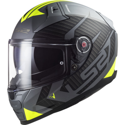 LS2 FF811 VECTOR ECE22.06 FIBREGLASS FULL FACE MOTORCYCLE HELMET SPLITTER YELLOW