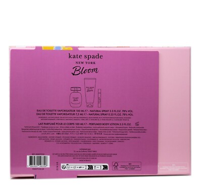 KATE SPADE NEW YORK BLOOM 3 PIECE GIFT SET EAU DE TOILETTE NATURAL