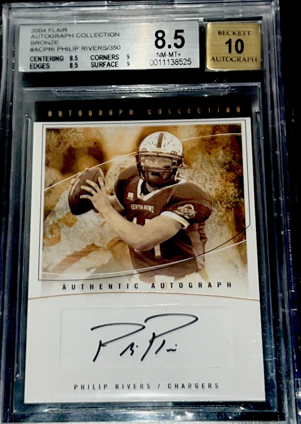 Philip Rivers Flair Autograph Collection #ACPR Bronze