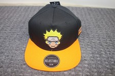 Naruto Shippuden Hat Cap Logo Patch Black Snap Back One Size Bioworld Flat Bill