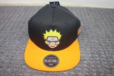 Naruto Shippuden Hat Cap Logo Patch Black Snap Back One Size Bioworld Flat Bill