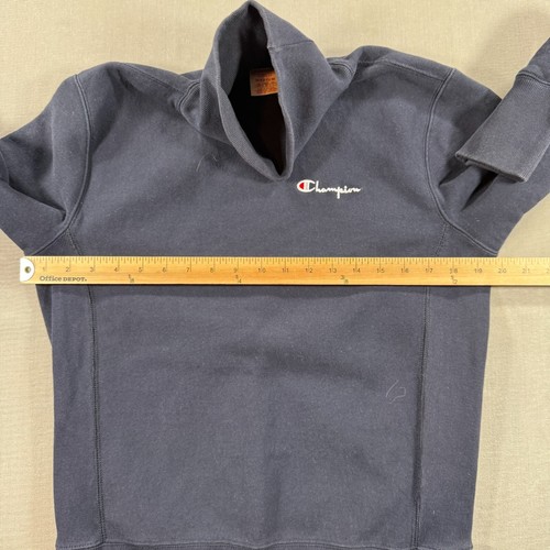 VTG Champion Reverse Weave Warm Up Turtle Neck Sweatshirt Mens Medium Blue - Picture 4 of 8