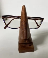 Island Tiki Wooden Eyeglass Holder Nose Stand Vtg Mid Century Modern