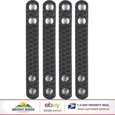 Basketweave Black Belt Keeper Pack of 4, 1 Inch Width for 2.25 Inch Belts
