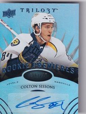 2014-15 Upper Deck Trilogy Radiant Blue #154 Colton Sissons AUTO 156/225