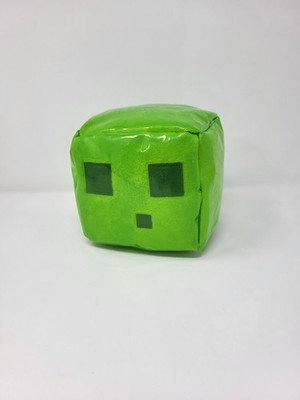Minecraft Slime Green Plush with Glossy Finish 5'' square Used