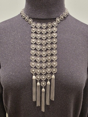 CHICO'S STATEMENT SILVER NECKLACE