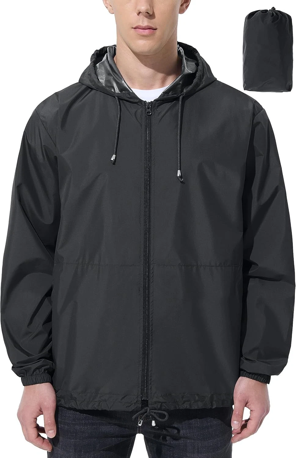 Mens Rain Jacket Raincoat Windbreaker Running Waterproof Lightweight Packable
Opens in a new window