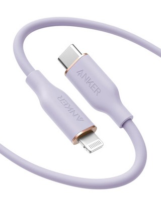 Anker 641 USB-C to Lightning Cable Purple MFi Certified (6ft, Flow, Silicone)