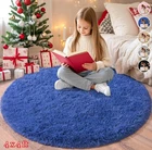 Super Soft Round Area Rug 4X4 FT Shaggy Floor Carpet for Kids Bedroom Kids Room