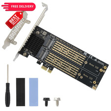 ELUTENG Dual M.2 NVMe to PCIe Adapter with Heat Sink - M-Key NVME