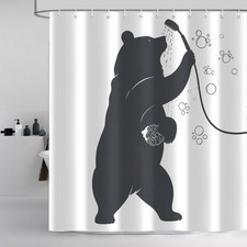 Funny Bear Shower Curtain, Minimalist 72"W x 72"L Pack of 1 ,