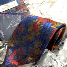 Glossy Total floral embroidery Tie Vivit Multicolor 100 silk