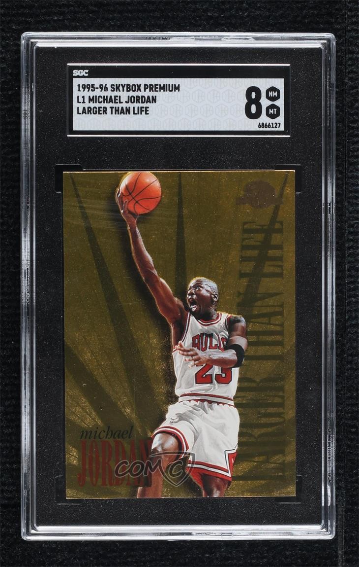1995-96 Skybox Premium Larger than Life Michael Jordan #L1 SGC 8 HOF 1b9r