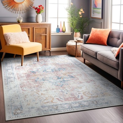Rugshop Large Area Rugs Bohemian Transitional Machine Washable Rug Big Rug 10x14