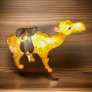 Vintage Leather Wrapped Camel With Saddle. Unique. Great Condition