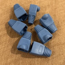 7pcs Cat5e Cat5 Cat6 RJ45 Boot End Cap Blue Connector Modular Head Plug Cable
