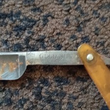 Vintage S R Droescher New York NY Gold Bug Straight Razor with some Rust