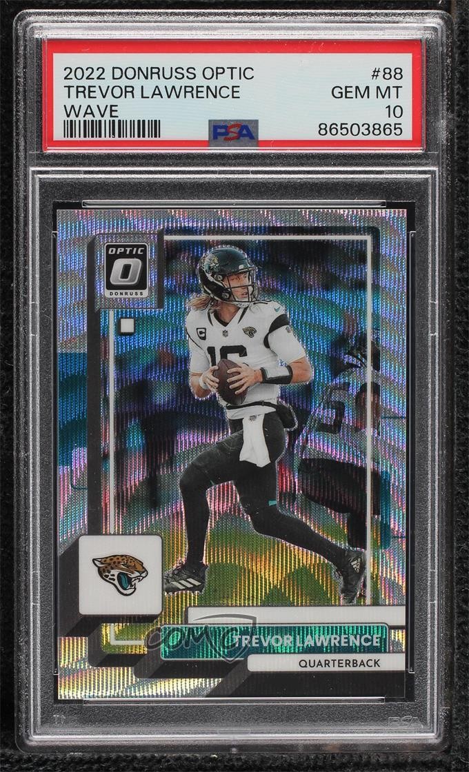 2022 Panini Donruss Optic Wave Prizm /300 Trevor Lawrence #88 PSA 10 GEM MT 11oq