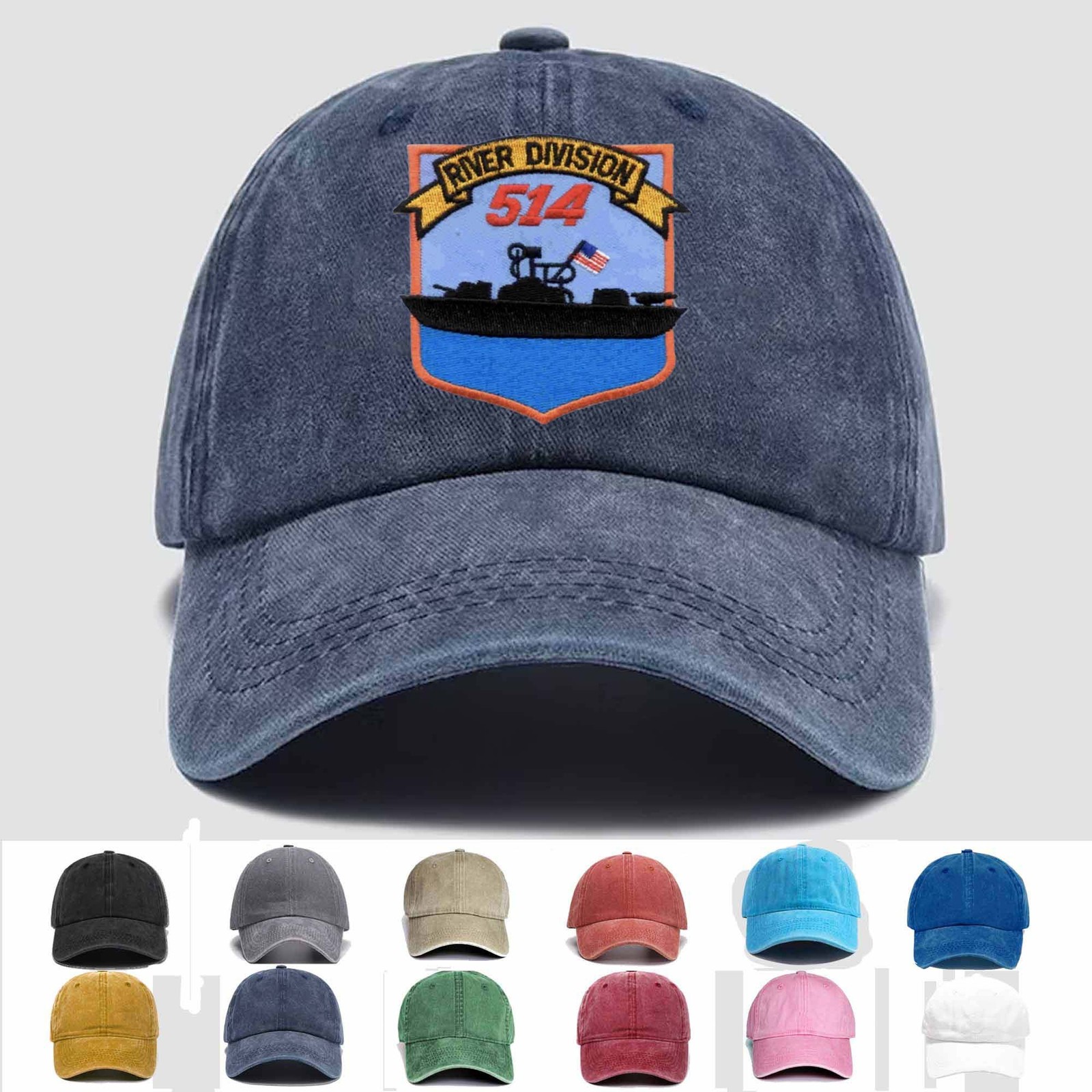 Customized Embroidered Hat RIVDIV 514 RIVER DIVISION, Trucker Hat, Gift Idea