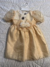 NWT Vintage Good Lad 2T Girl Dress Yellow Gingham Made in USA Bday Cottagecore