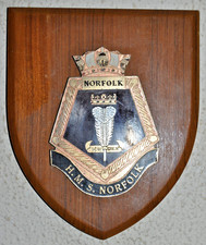 HMS Norfolk shield plaque crest Royal Navy naval RN