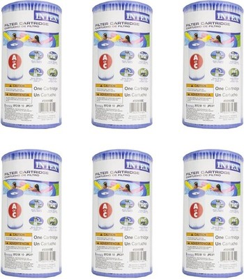 Intex 29000E/59900E Easy Set Pool Replacement Type A or C Filter Car 6 Pack