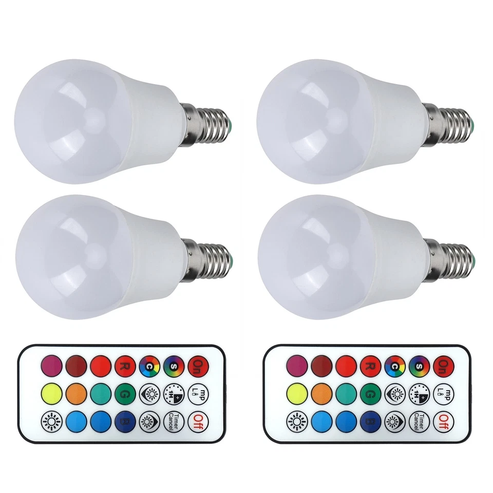 RGB Pure White 6000K E12 Lamp Socket 45W LED RGB Bulb Light Colorful Changea NEW - Image 4 of 4