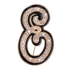 Rhinestone Letter Brooch Pins, Initial Letter E Broaches Lapel Pin, Gold Tone