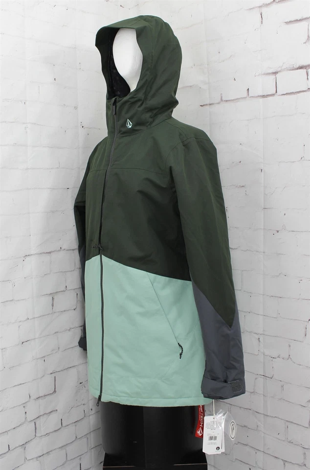 Volcom Strayer Insulated Snowboard Jacket, Womens Extra Large XL, Black Green - Image 3 of 4