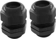 2 Pcs 1-1/4 Inch NPT Cable Glands Cord Grips, Nylon Strain 1- 1/4 NPT, Black 