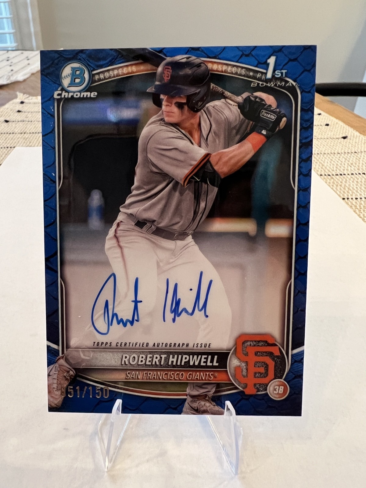 2025 Topps Bowman Chrome - Robert Hipwell Blue Reptilian Auto 51/150 #CPA-RH 1st