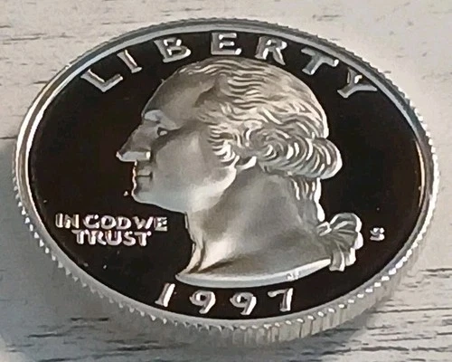 1997-S Stunning 90% Silver Dcam Proof Washington Quarter ~FREE SHIPPING!