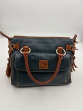 Borsa a tracolla originale vintage blu Dooney & Bourke pelle grana ciottoli borsa da tasca