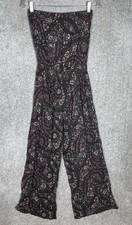 Abercrombie  Fitch Jumpsuit Womens Size Small Floral Paisley Wide Leg Strapless