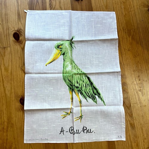 Vintage Lini e Lani Firenze 2 Kitchen Towels Blue Lavender Birds Novelty Italy - Picture 5 of 15
