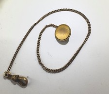Vintage Pocket Watch Chain Marked S.O.B. Co Fob 12" Gold Filled
