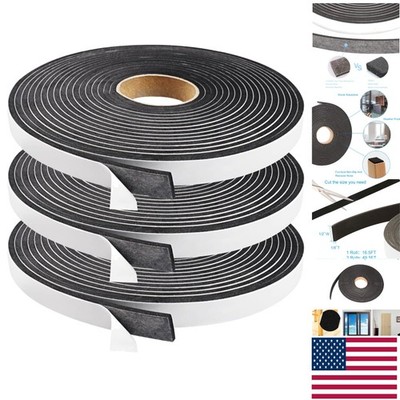 High Density Closed Cell Foam Tape, 1/2'' W x 1/8'' T, 50FT Weather Stripping