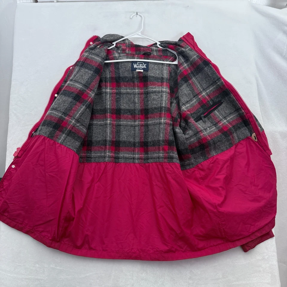 Vintage Woolrich Jacket Mens XL Red Full Zip Parka Chore Windbreaker Wool Line - Image 2 of 4