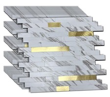 10 Sheets Peel and Stick Backsplash Tile for Kitchen, Self-Adhesive Mosaic Ti...