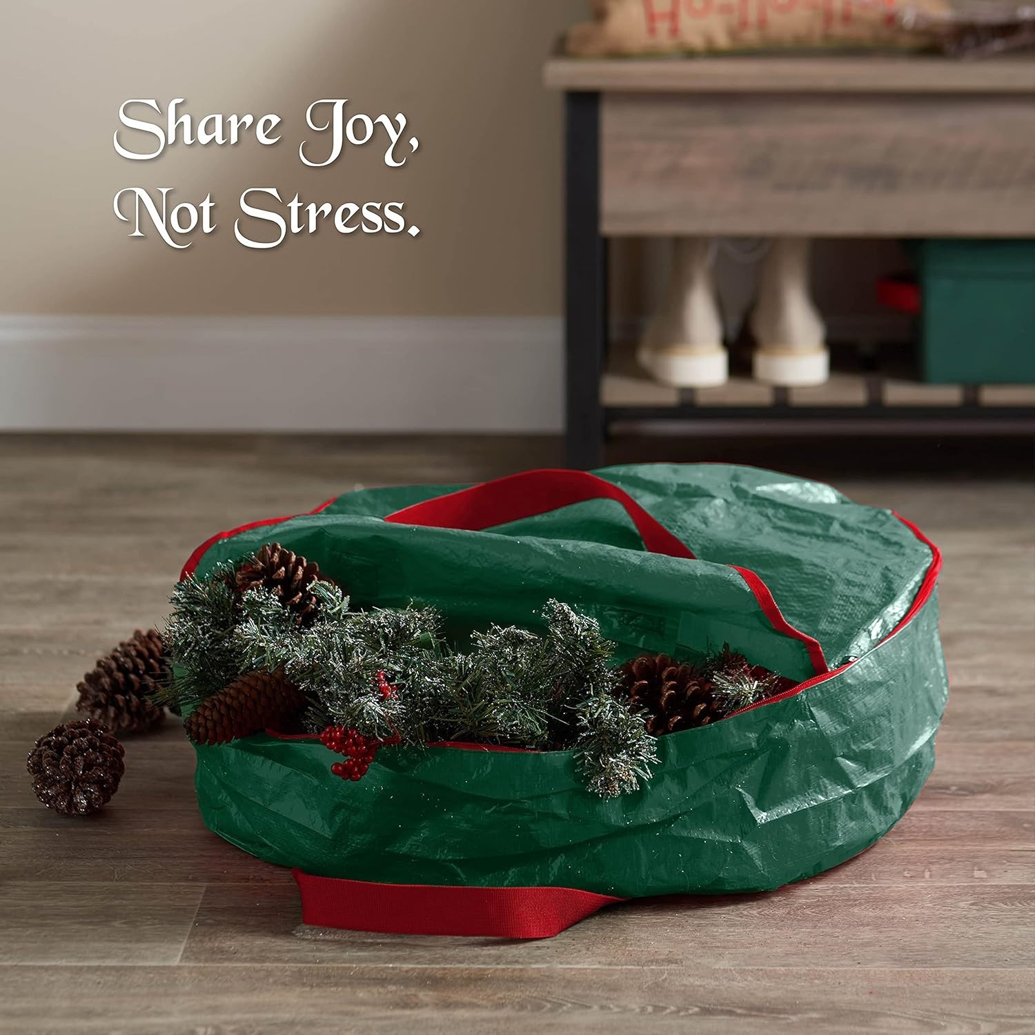 Christmas Xmas Wreath Storage Bag with Handles for 30 Wreath Clean up