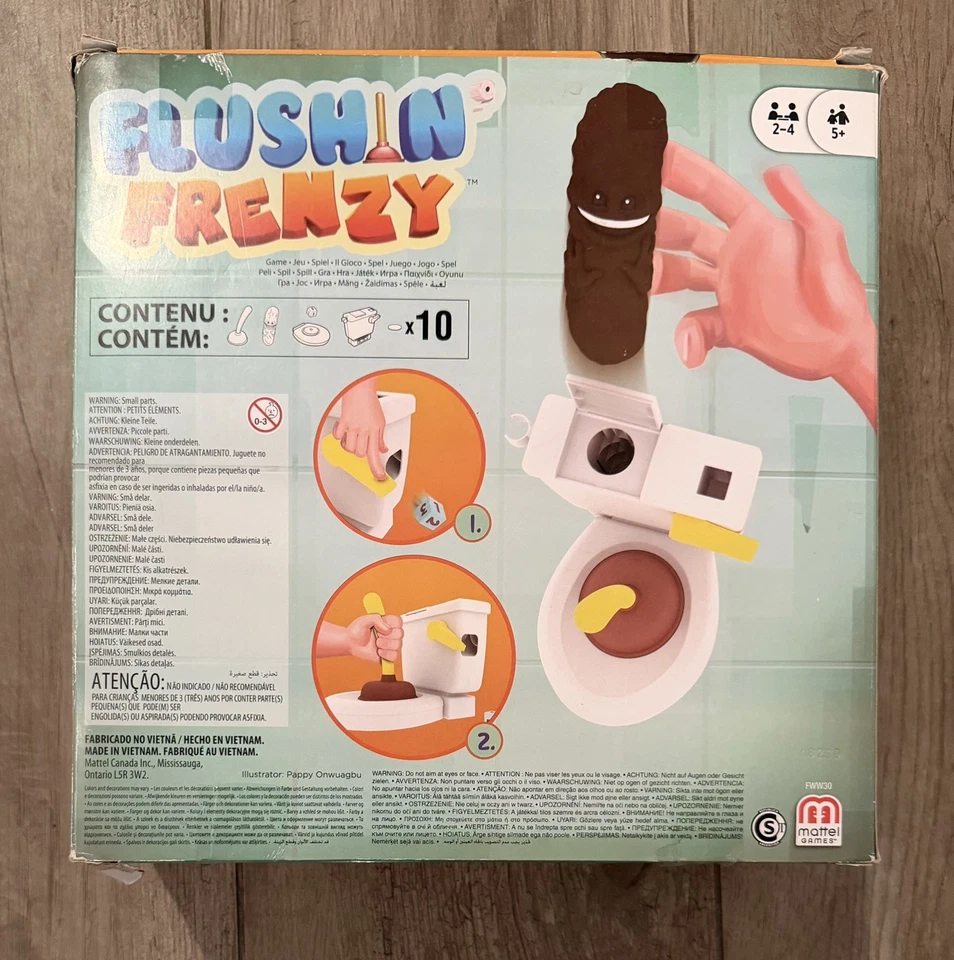 Flushin' Frenzy Mattel Game 2018 niños diversión familiar émbolo inodoro Foto 2 de 4