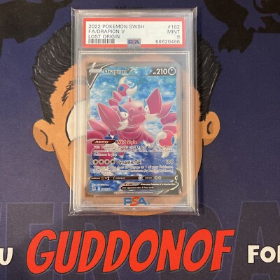 PSA 9 MINT 2022 Pokemon Lost Origin DRAPION V #182 Full Art Ultra